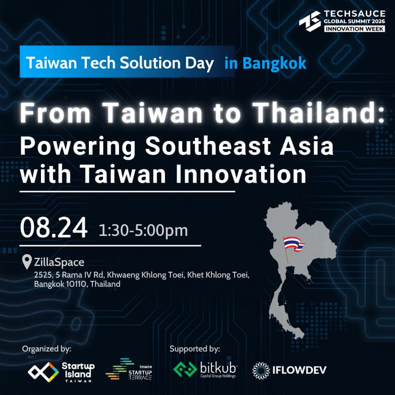 Cover Image for Taiwan Tech Solution Day in Bangkok -- From Taiwan to Thailand: Powering Southeast Asia with Taiwan Innovation