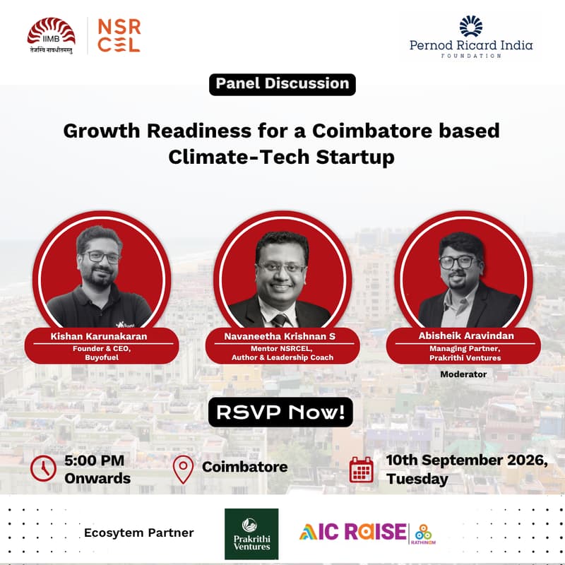 Cover Image for Panel Discussion: Growth Readiness for a Coimbatore-Based Climate-Tech Startup