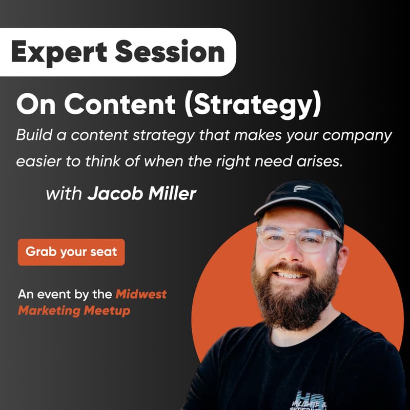 Cover Image for (August) Expert Session On Content (Strategy) with Jacob Miller