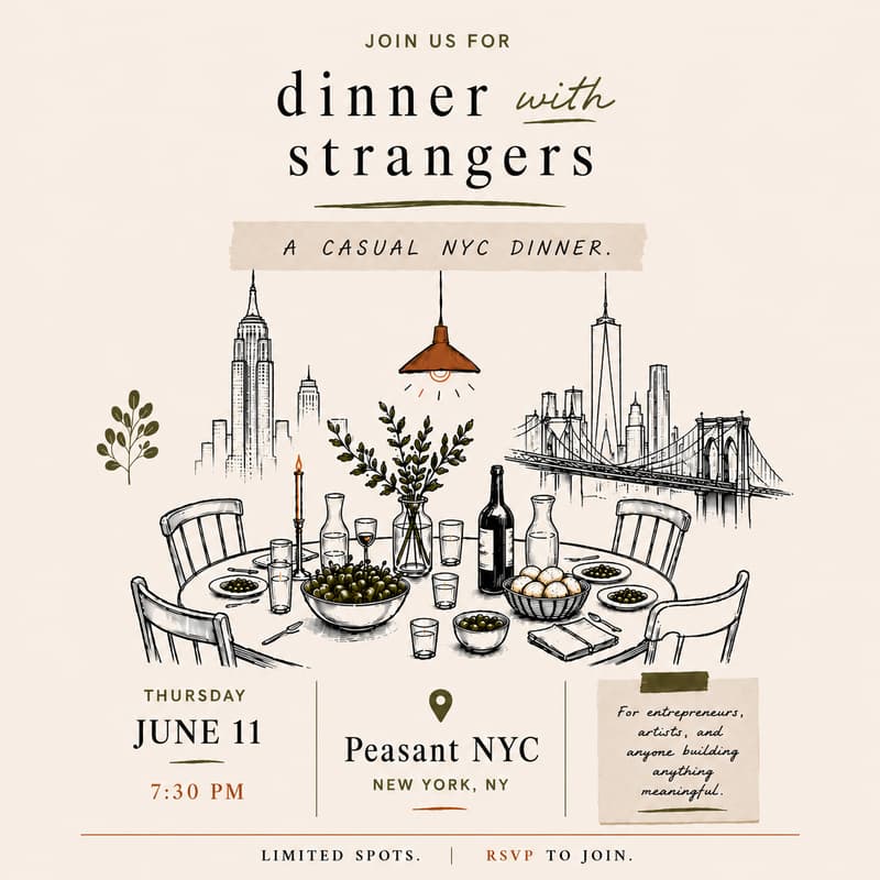 Cover Image for Dinner With Strangers: Entrepreneurs, Creatives & Artists