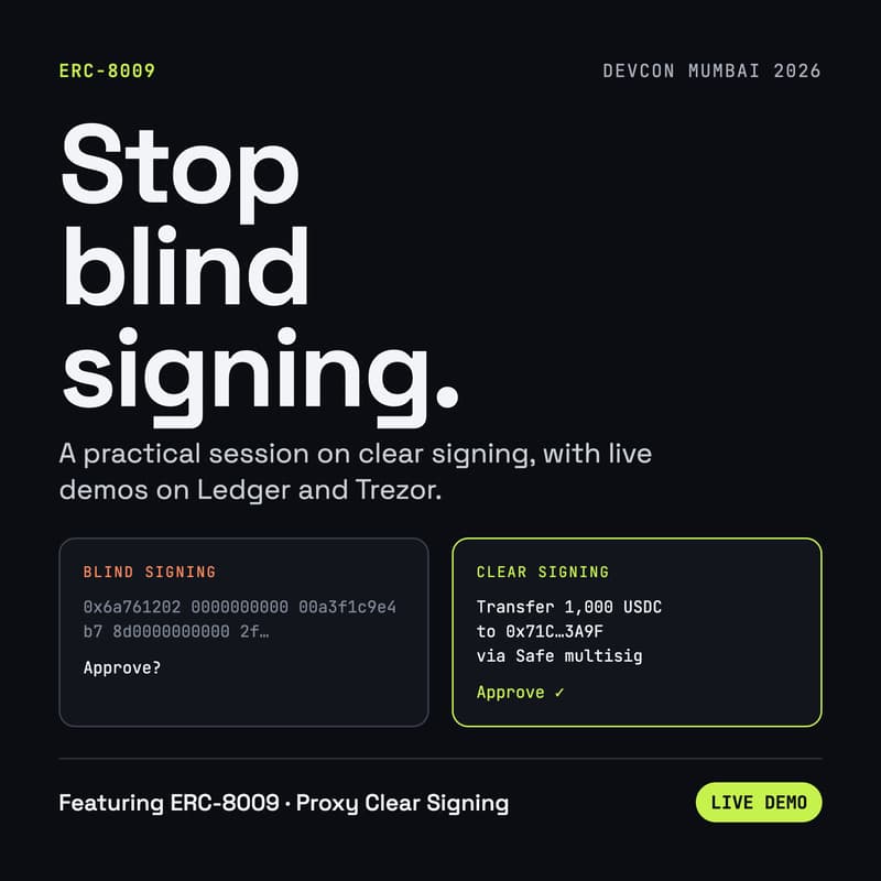 Cover Image for Clear-Signing & Wallet Security @ DEVCON