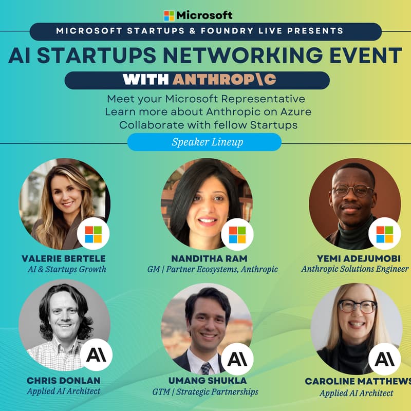 Cover Image for Microsoft Startups Presents: AI Startups Networking Evening with Anthrop\c