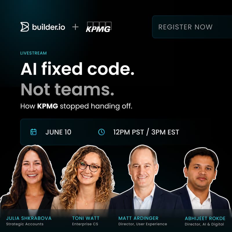 Cover Image for AI Fixed Code. Not Teams. How KPMG Stopped Handing Off.
