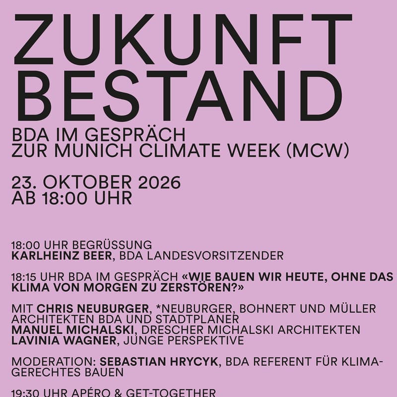 Cover Image for ZUKUNFT BESTAND - BDA im Gespräch zur munich climate week