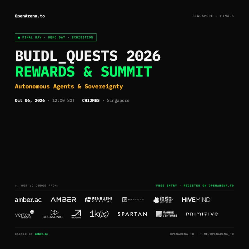 BUIDL_QUESTS 2026 Final Day · Rewards & Summit — Autonomous Agents & Sovere
