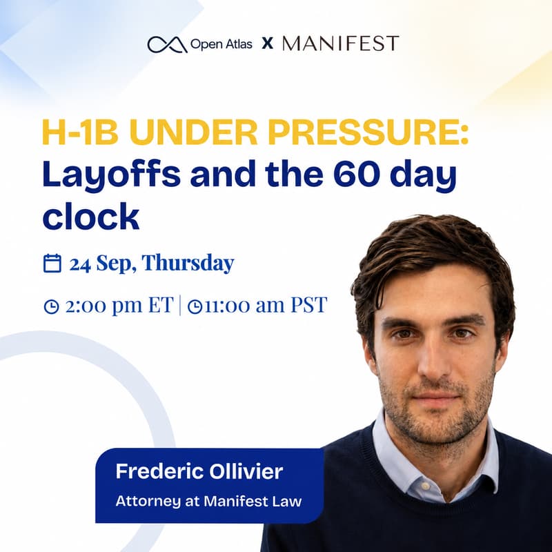 Cover Image for H-1B under pressure: Layoffs and the 60 day clock with Frederic Ollivier