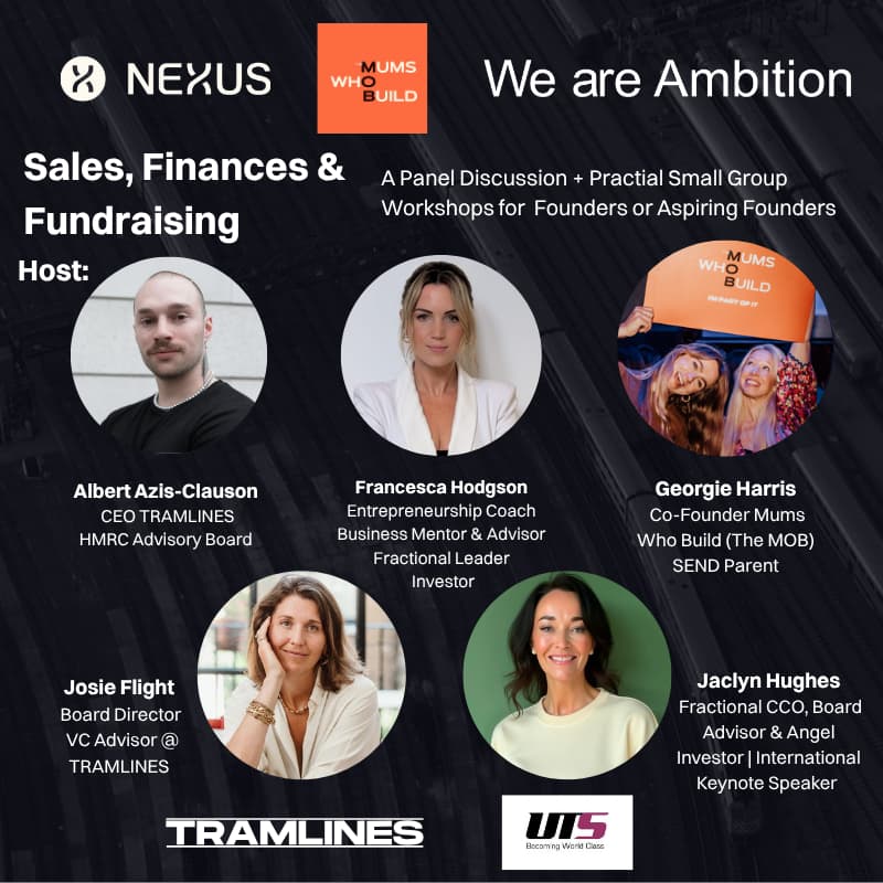 Cover Image for Sales - Finances - Fundraising. Panel + Practical Small Group Workshops with 3 Female Investors