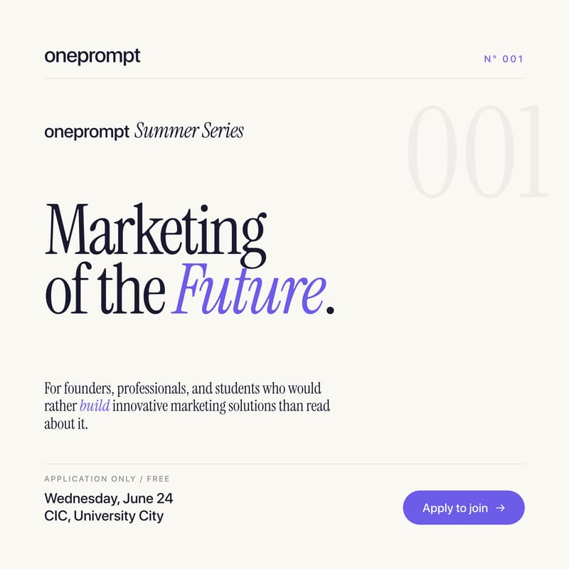 Cover Image for oneprompt | Marketing of the Future