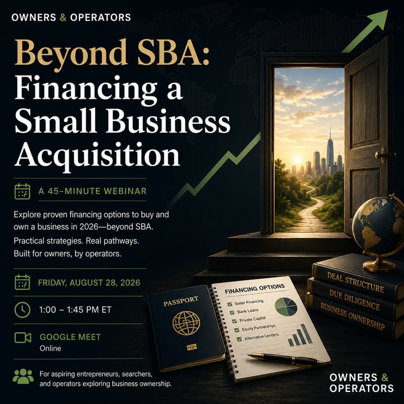Cover Image for Beyond SBA: Financing your Small Business Acquisition
