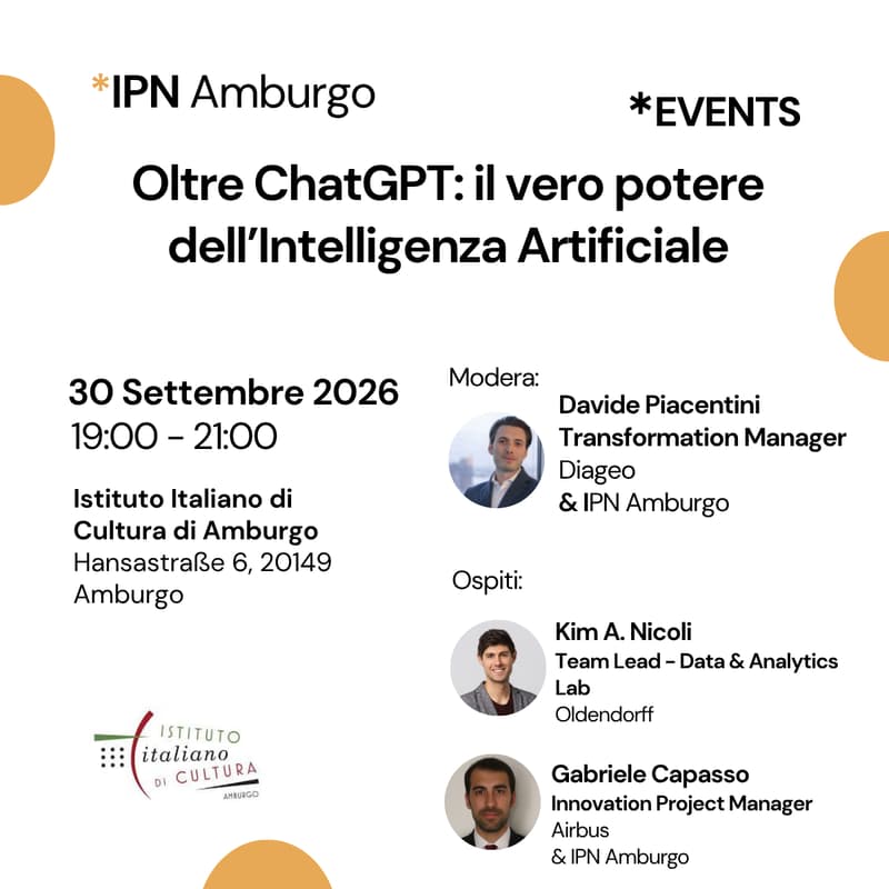 Cover Image for IPN Amburgo - Oltre ChatGPT: il vero potere dell'Intelligenza Artificiale