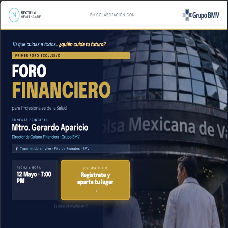 Cover Image for Primer Foro Financiero para Profesionales de la Salud · Bolsa Mexicana de Valores