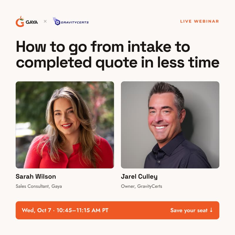Cover Image for Gather Data with Gravity + Supercharge your Quoting with Gaya - free Gaya x Gravity Certs webinar