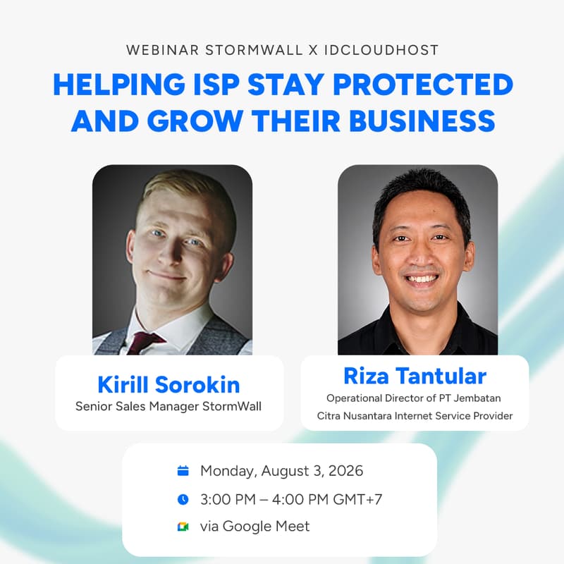 Cover Image for Webinar StormWall X IDCloudHost : Helping ISPs Stay Protected and Grow Their Business
