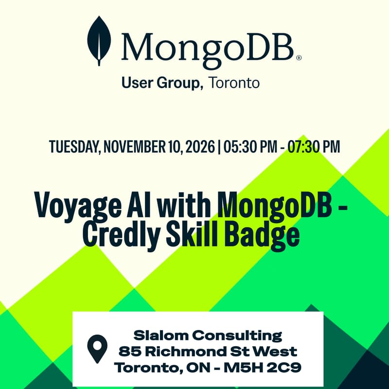 Cover Image for MUG Toronto NOV 2026 - Voyage AI with MongoDB
