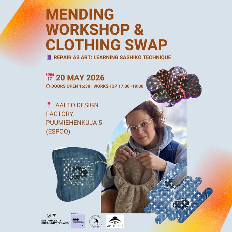 Cover Image for Mending Workshop & Clothing Swap Repair as Art: Learning Sashiko Technique