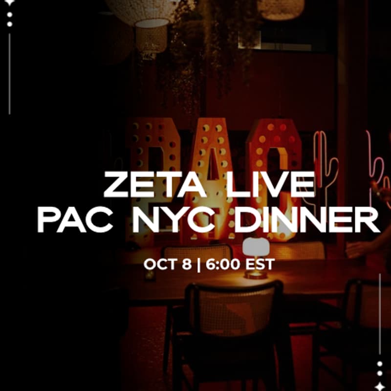 Cover Image for Zeta Live NYC Dinner