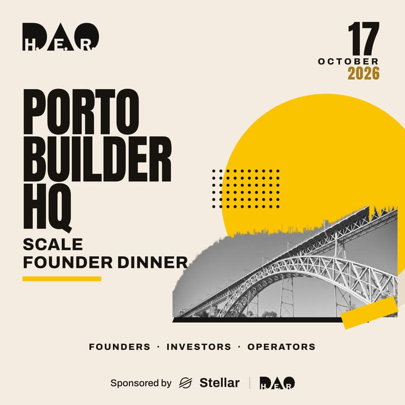 Cover Image for Porto Builder HQ: Founder Dinner powered by Stellar