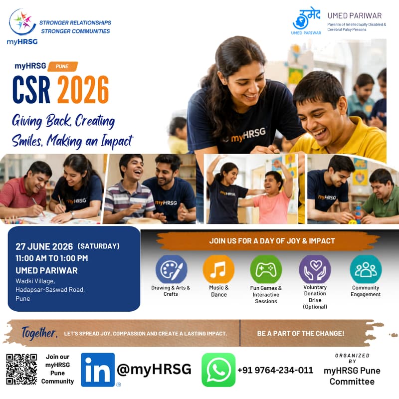 Cover Image for myHRSG Pune CSR 2026: Giving Back, Creating Smiles, Making an Impact