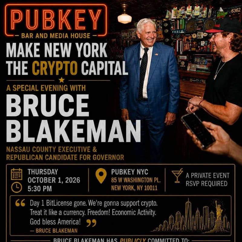 Cover Image for Bruce Blakeman @ PubKey NYC