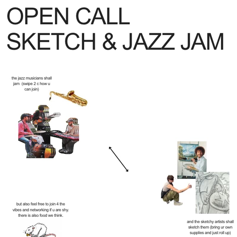 Cover Image for jazz + draw jam (countercult is growing: a rooftop night for finding your people)