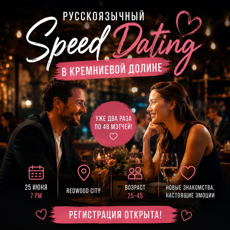 Cover Image for Русскоязычный Speed Dating в Кремниевой долине