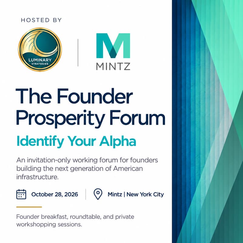 Cover Image for The Founder Prosperity Forum - with Arushi Sharma Frank and Mintz