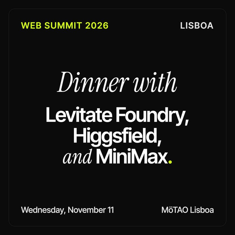 Cover Image for DINNER WITH LEVITATE FOUNDRY X HIGGSFIELD X MINIMAX 11/11