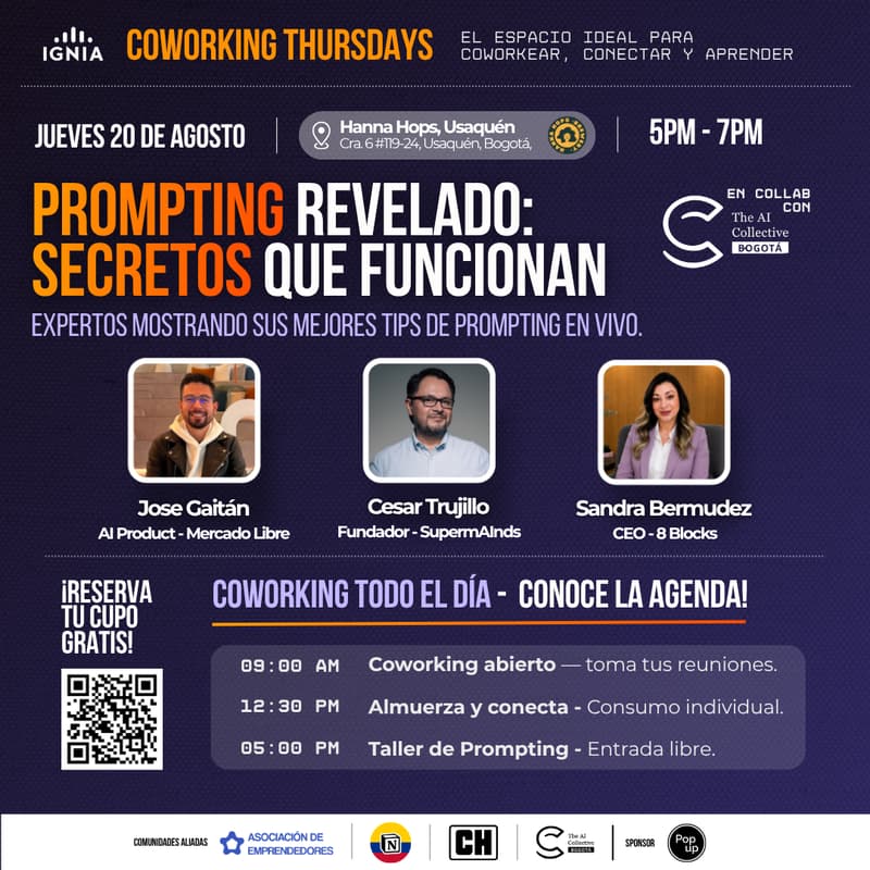 Cover Image for Coworking Thursdays - 20 de Agosto: Taller de Prompting con AI Collective!