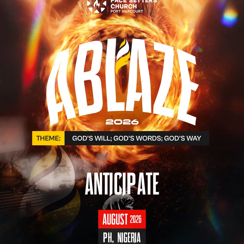 Cover Image for ABLAZE 2026. Theme: God's Plan; God's Words; God's Way.