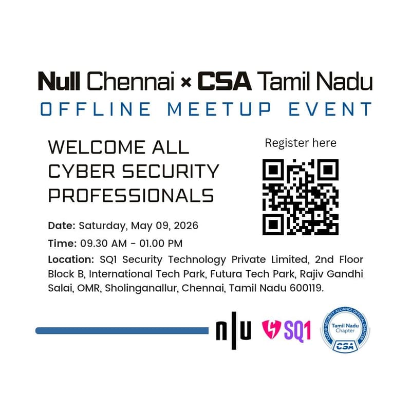 Cover Image for Null Chennai - Monthly Meetup on May 9th