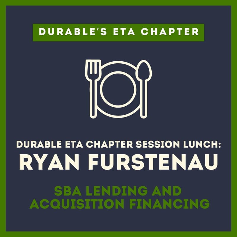 Cover Image for Durable ETA Chapter Session: Lunch with Ryan Furstenau from Live Oak Bank