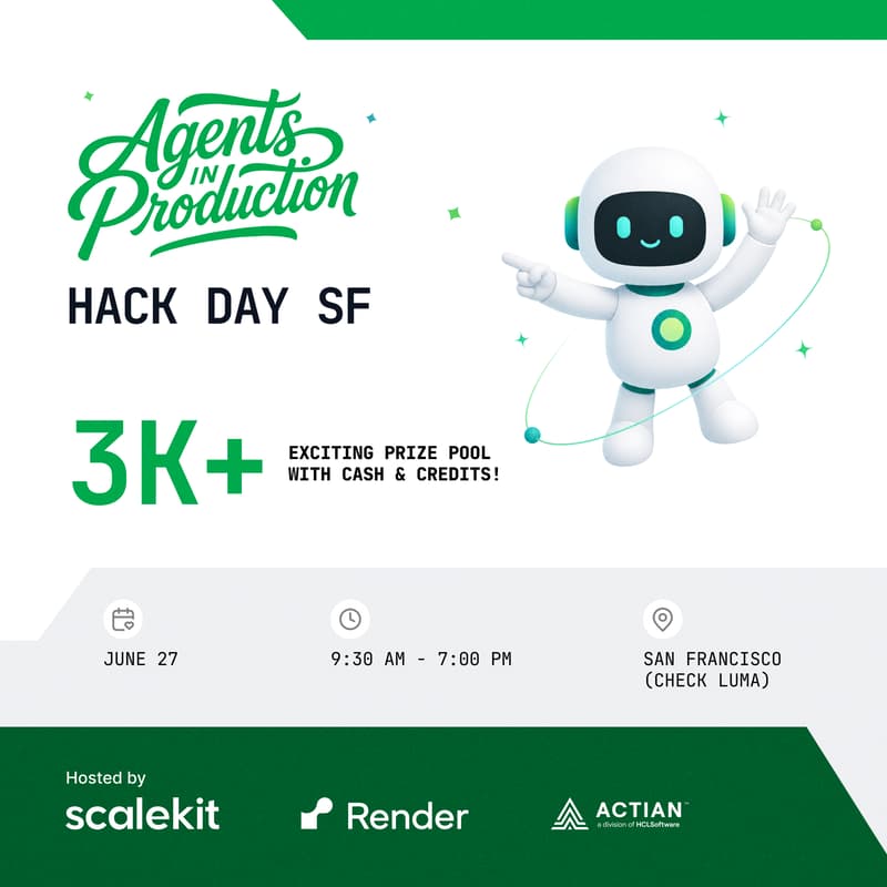 Cover Image for Scalekit x Actian x Render Hackathon - Agents in Production Build Day SF