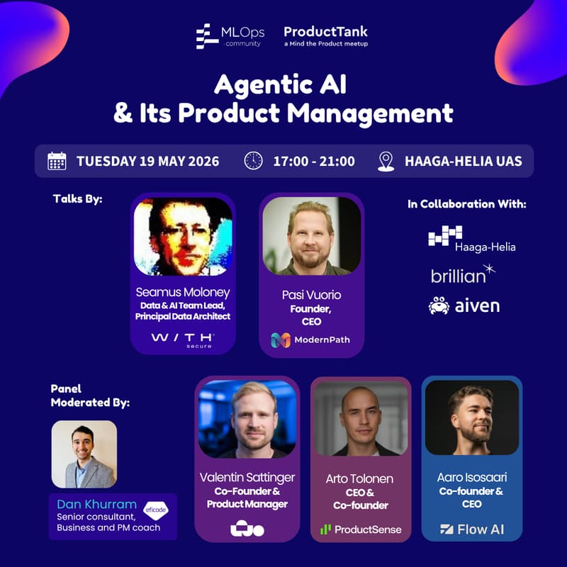 Cover Image for MLOps Meetup Helsinki #10 (together with Helsinki ProductTank)