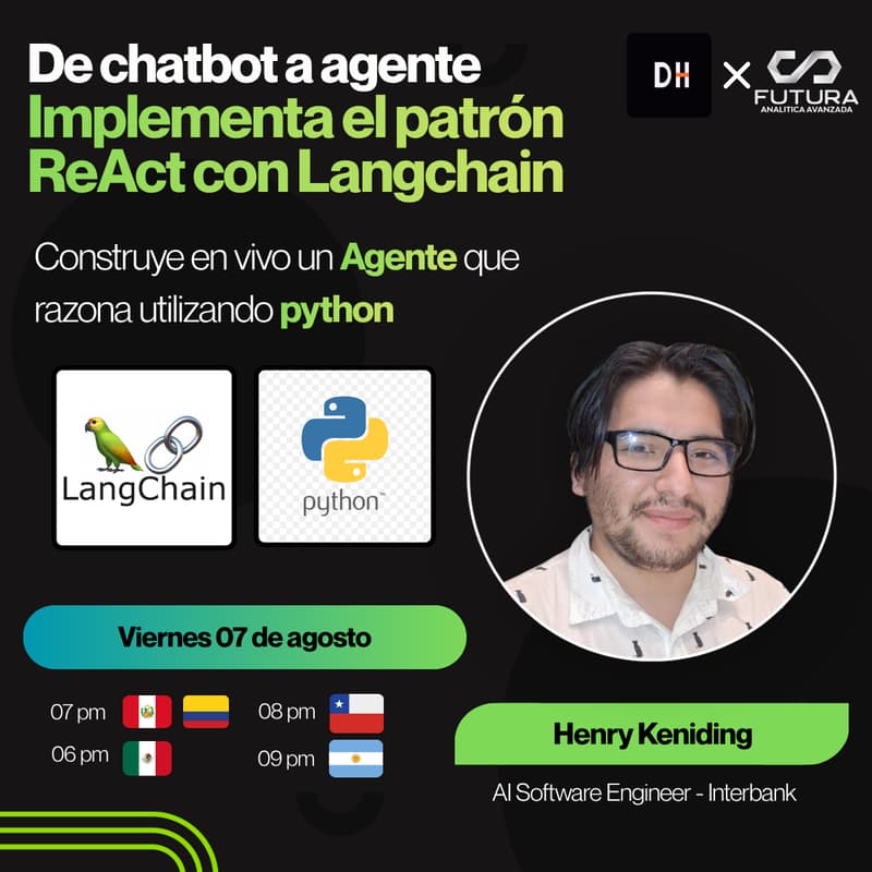 Cover Image for De chatbot a agente: construye un Agente ReAct con LangChain y Python