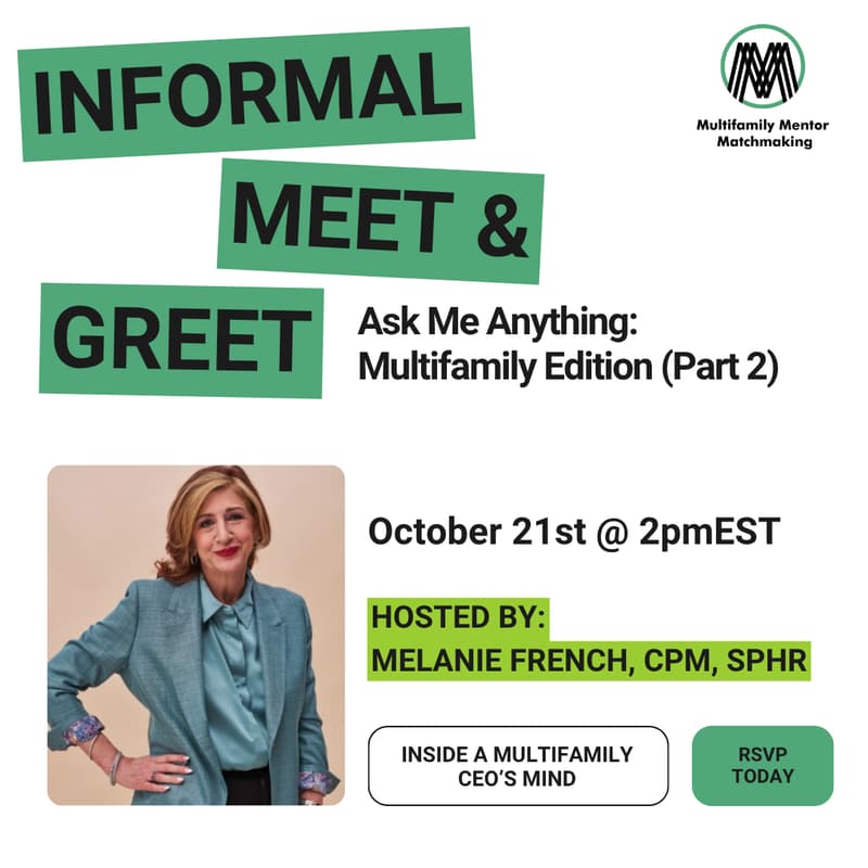 Cover Image for Informal Meet & Greet // "Ask Me Anything: Multifamily Edition (Part 2)" with Melanie French