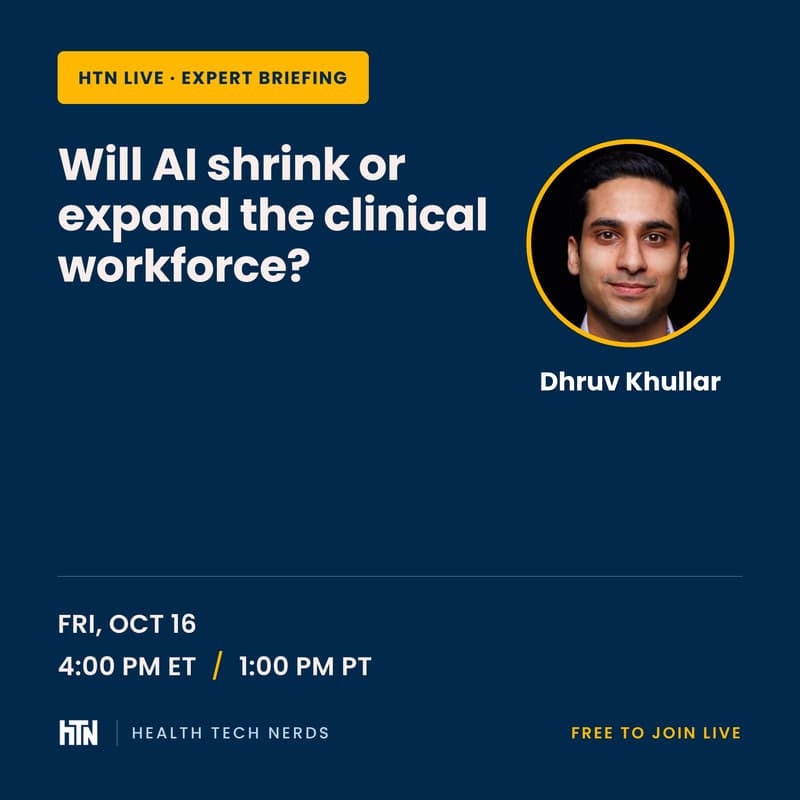 Cover Image for Will AI shrink or expand the clinical workforce?: an expert briefing with Dhruv Khullar
