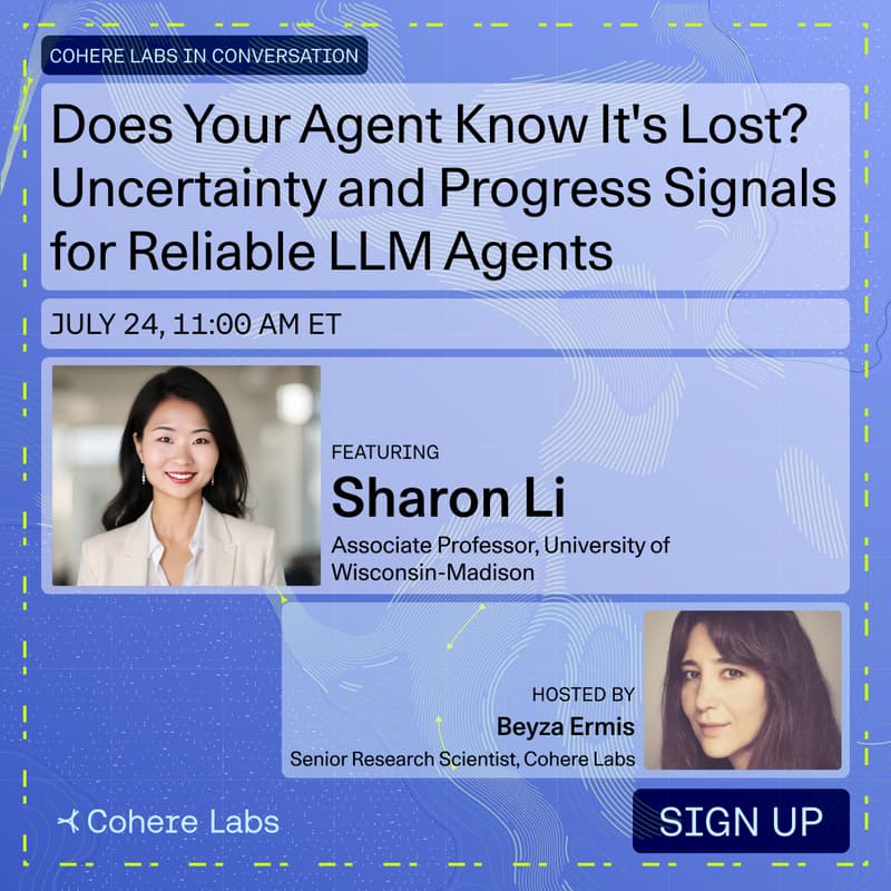 Cover Image for Does Your Agent Know It's Lost? Uncertainty and Progress Signals for Reliable LLM Agents, with Sharon Li