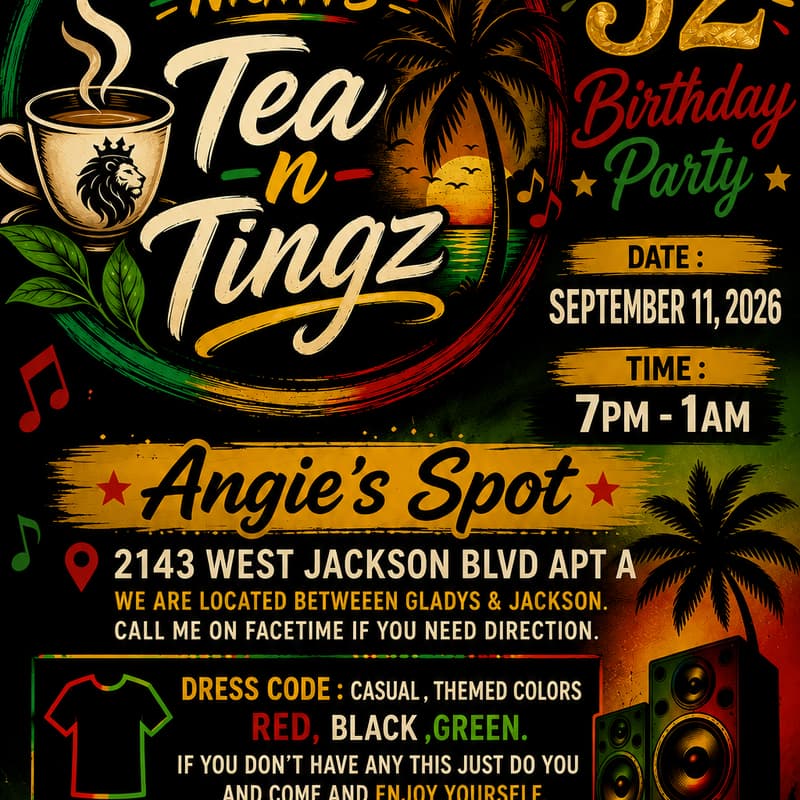 Cover Image for Reggae Nights: Tea - N - Tingz: Level 52 Birthday Party