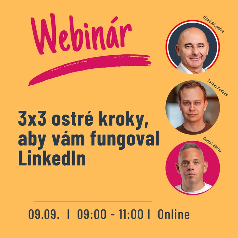 Cover Image for Webinár: 3x3 ostré kroky, aby vám fungoval LinkedIn