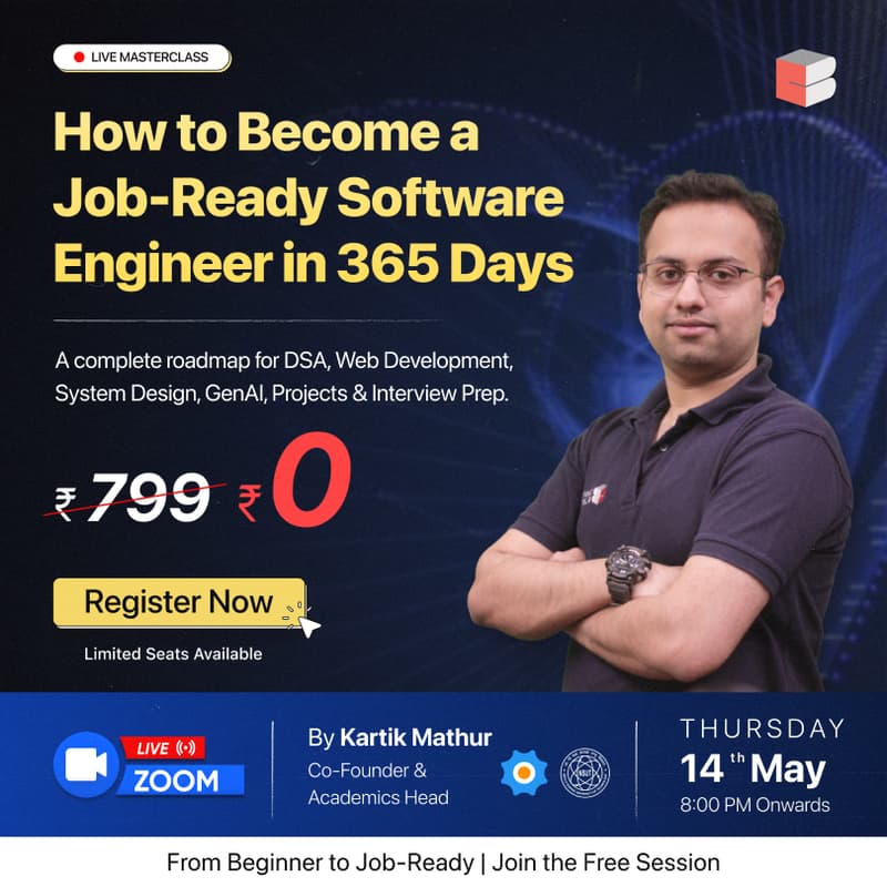 Cover Image for How to Become a Job-Ready Software Engineer in 365 Days | Ft. Kartik Mathur (Co-founder & Academic Head)