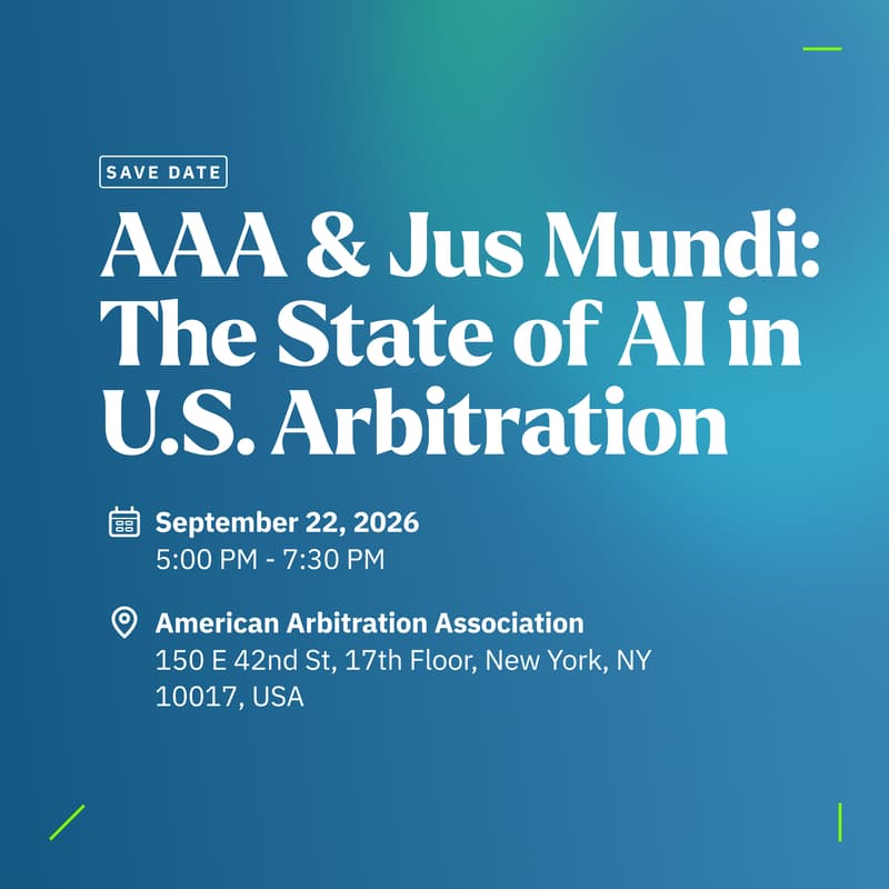 Cover Image for The State of AI in U.S. Arbitration: An Exclusive First Look with the AAA and Jus Mundi