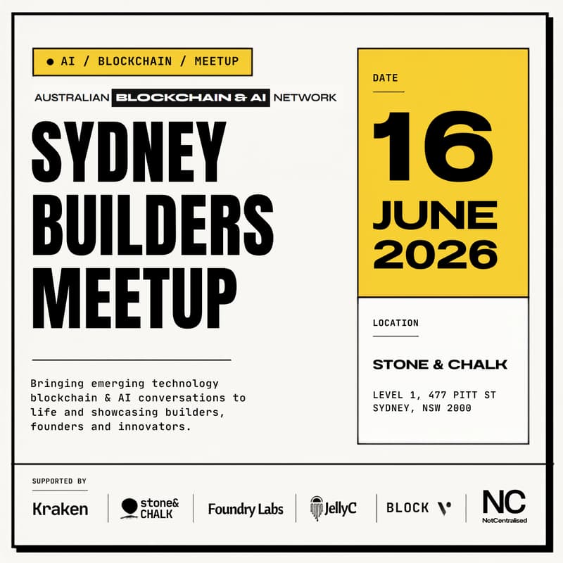 Cover Image for Aus Blockchain & AI Network (SYDNEY) - 16th June 2026