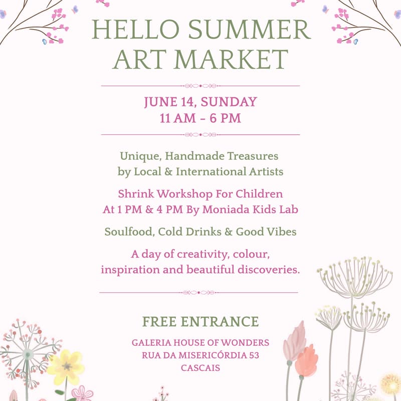 Cover Image for Hello Summer Art Market & Children’s Art Workshops - entrance free 🌼