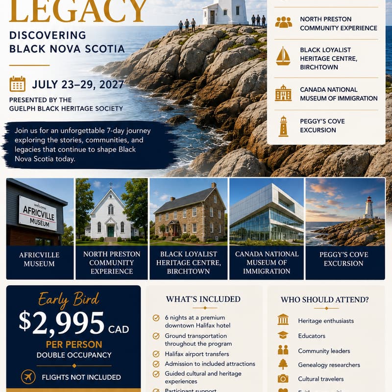 Cover Image for Roots, Resilience & Legacy: Discovering Nova Scotia's Black Heritage. A Cultural Journey by the Guelph Black Heritage Society