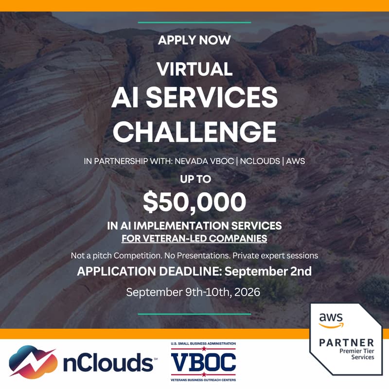 Cover Image for Amazon Web Services AI Services Challenge in partnership with Nevada VBOC | nClouds | AWS