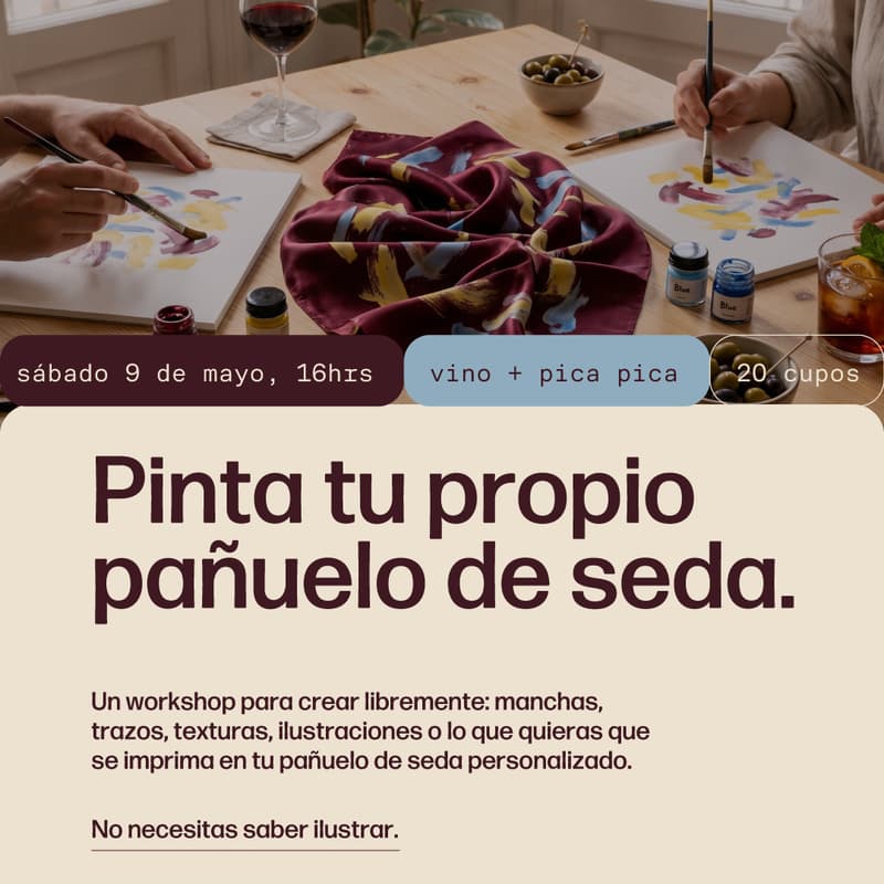 Cover Image for Poblenou Open Day workshop: Pinta tu propio pañuelo de seda.