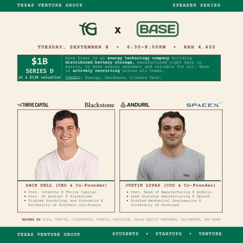 Cover Image for Base Power Company x Texas Venture Group