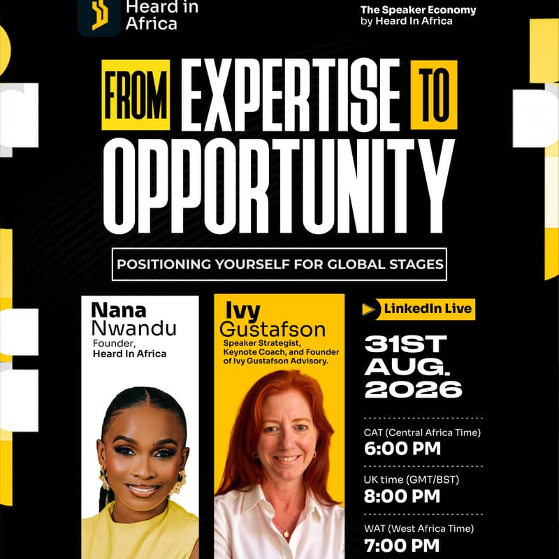 Cover Image for Speaker Economy: Africa — From Expertise to Opportunity: Positioning Yourself for Global Stages