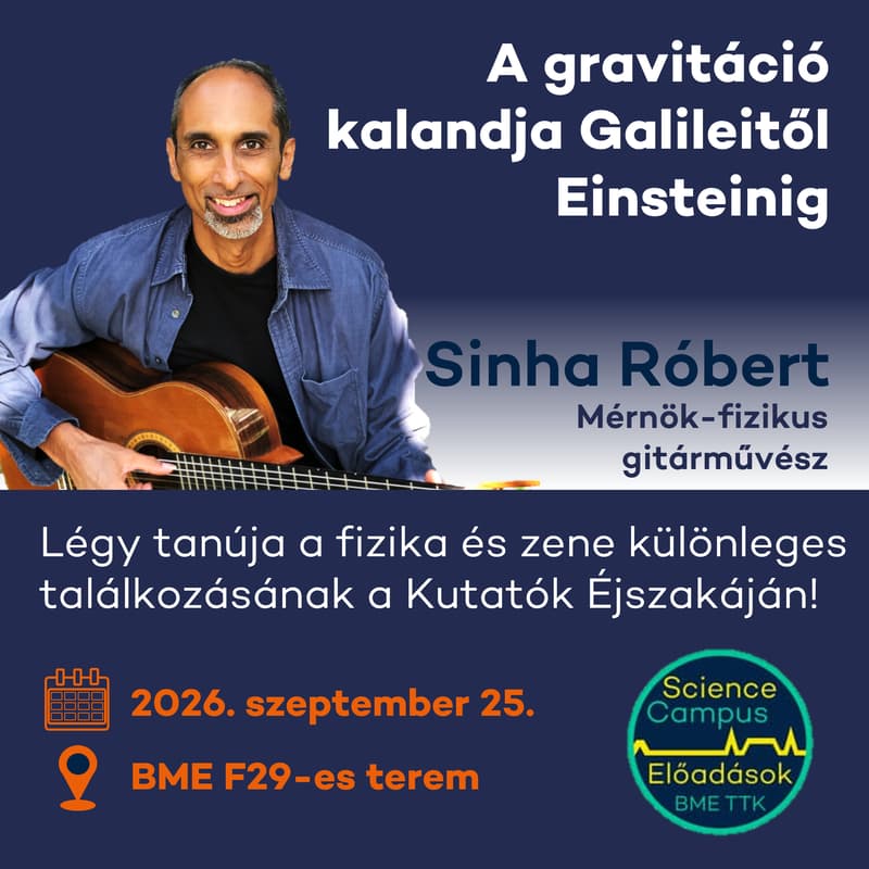 Cover Image for A gravitáció kalandja Galileitől Einsteinig - Sinha Róbert előadása