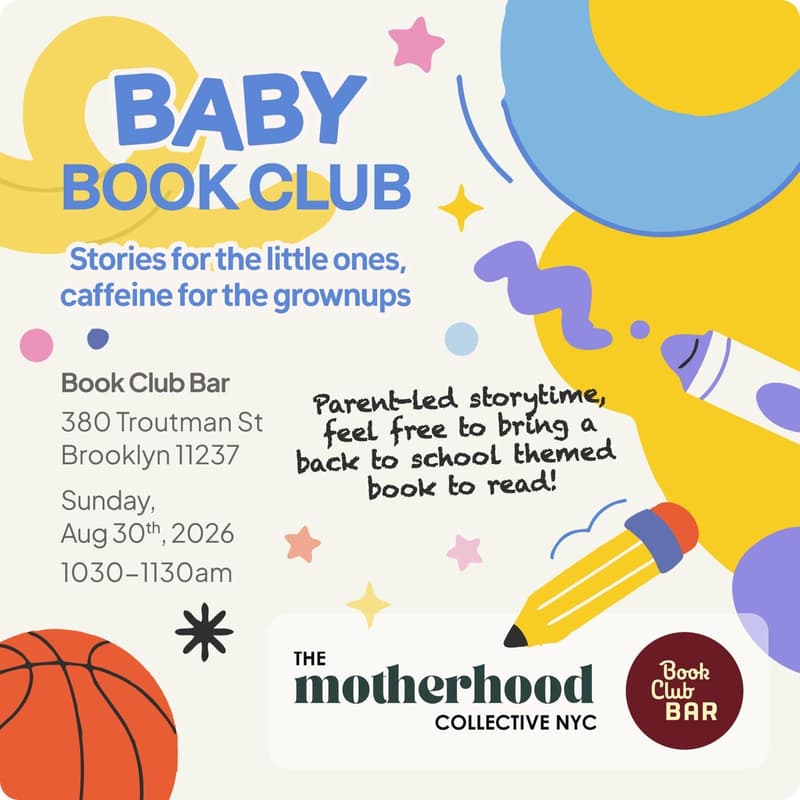 Cover Image for Back-to-School Storytime @Book Club Bar!